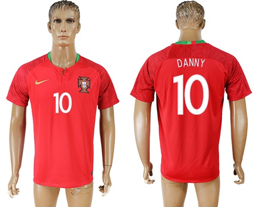 Portugal #10 Danny Home Soccer Country Jersey